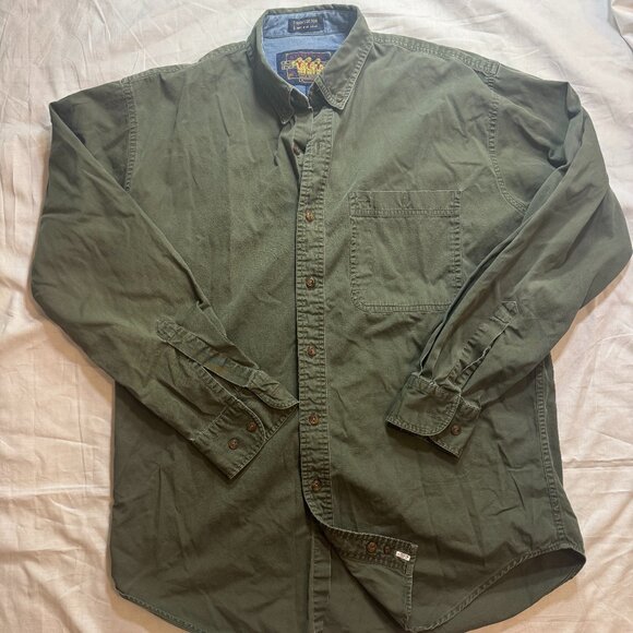 Vintage Ralph Lauren Chaps Boy Scout Tag Button-Down Shirt, Green, Large - Picture 1 of 6